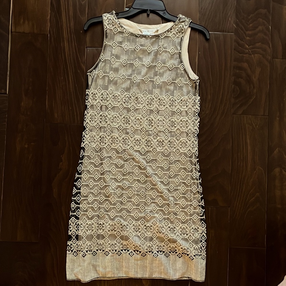 Max Studio slip patterned lace dress